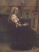 Jean Baptiste Camille  Corot L'atelier (mk11) Sweden oil painting artist